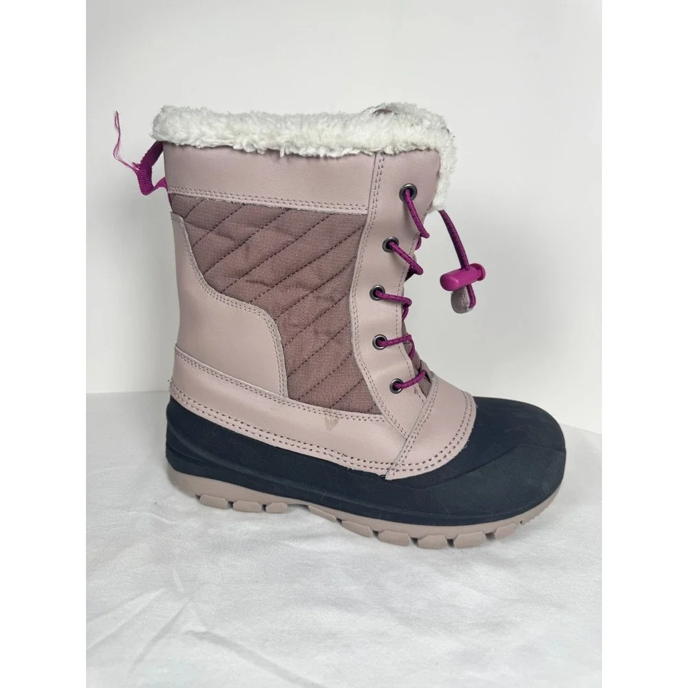 All In Motion Sklylar Girls Snow Boots 4 Pink Blush Leather‎ Thermolite Winter